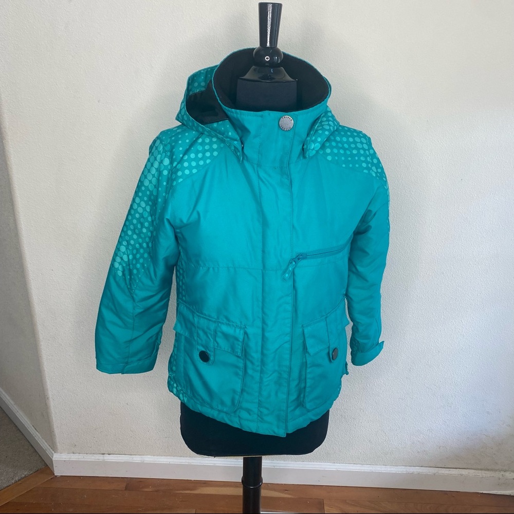 Teal Polka Dot ski jacket